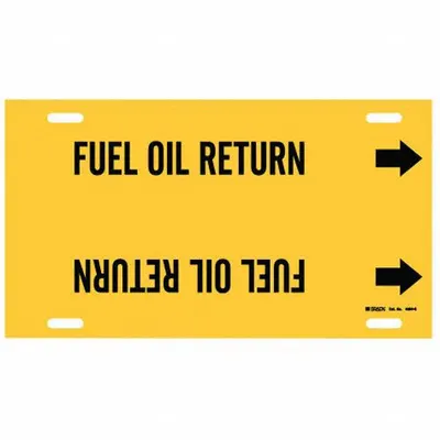 BRADY Fuel Oil Return Strap-On Pipe Marker - Fuel Oil Return Strap-On Pipe Markers
