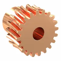 Metric worm wheel, module m 0.8, 20° pressure angle, right-hand helix, non-ground tooth finish, bronze material. Designed for use in power transmission systems requiring speed reduction and torque multiplication, such as conveyors, indexing tables, and machine tool drives