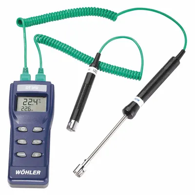 WOHLER Thermocouple Meter with Cabled Data Output, Type K, -328°F to 2,498°F - Thermocouple Meters with Cabled Data Output