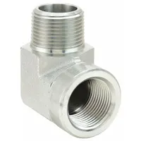 Hydraulic Hose Adapter: 3/4 in x 3/4 in Fitting Size, Female x Male, NPTF x NPTF, Rigid, 90° Elbow (MPN 2089-12-12S)