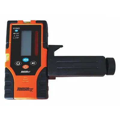 JOHNSON LEVEL Red Beam Two-Sided Laser Detector: Includes Batteries, Black/Orange, 9V - Laser Level Receivers