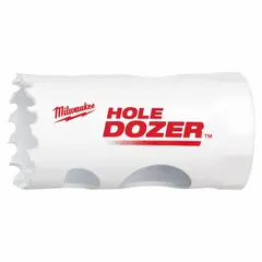 Bi-metal hole saw with 1-1/8 in diameter and 3.5 teeth per inch. Maximum cutting depth of 1-5/8 in. Designed for cutting wood, metal, and plastic. Suitable for use with portable drills in general construction, electrical, and plumbing applications.