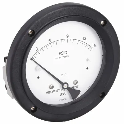 MIDWEST INSTRUMENT Model 142 Differential Pressure Gauge - Medium & High Operating Pressure Differential Gauges