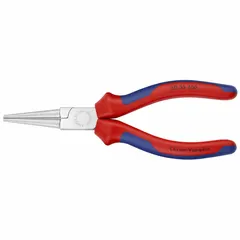 Round-nose pliers with smooth jaws for bending wire and forming loops without marring. Overall length 6 1/4 in, jaw length 2 in, tip width 3/16 in. Suitable for precision work in electrical, machining, and general industrial applications.