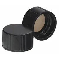 Cap: 15 mm Dia, Black, Phenolic, PTFE Faced Rubber, 13-425 mm Screw Closure Size, Autoclavable (MPN W240821)