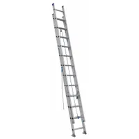 WERNER Extension Ladder: 24 ft Ladder Size, Aluminum, 250 lb Load Capacity, 40 lb Wt, 2 Sections (MPN D1324-2)