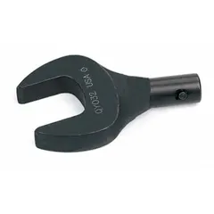 Interchangeable open end torque wrench head for use with a J shank. Metric size 30 mm. Designed for applying torque to fasteners in confined spaces where a standard socket cannot be used.