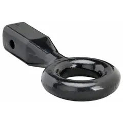 Steel lunette ring with an overall length of 11 3/4 inches and a gross towing weight capacity of 12,000 lb. Used for connecting trailers or equipment to a tow vehicle in heavy-duty towing applications.