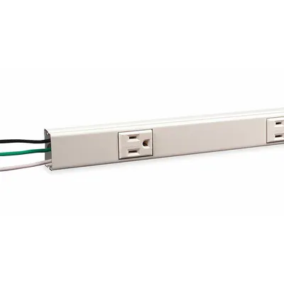 LEGRAND Prewired Raceway: 1 Circuits, 6 Outlets, NEMA 5-15R, 3 ft Lg, 1 5/16 in W x 7/8 in H - Metallic Prewired Outlet Raceway Strips