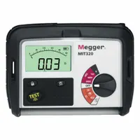 MEGGER Tester: 10 ohm to 999 megaohm, CAT III 600V, IP54, Digital, USB, Test Volt 250V DC/500V DC (MPN MIT320)