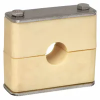 Smooth-core beta clamp with 316 stainless steel clamp and Santoprene cushion. Used for securing and supporting piping systems in industrial applications, reducing vibration and noise