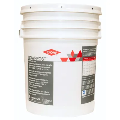 DOWFROST Heat Transfer Fluid: DOWFROST, Food Safe, 30% Concentration, Blue - Food-Grade Propylene Glycol
