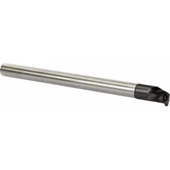 This indexable boring bar features a positive rake geometry and right-hand cutting direction, designed for internal turning operations to enlarge and finish pre-drilled holes. It is suited for general metalworking applications requiring efficient chip evacuation and surface finish.