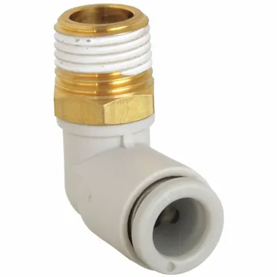 SMC KQ2L06-01AS Push-to-Connect x BSPT Elbow Fitting - Polybutylene & Brass Tube Fittings