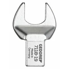 Open end torque wrench head for use with compatible torque wrench handles. Size 30 13/80 mm. Suitable for tightening bolts and nuts to specified torque values in confined spaces where standard sockets cannot fit.