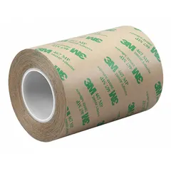 3M 467MP is a general purpose adhesive transfer tape with a repositionable bond, allowing alignment before permanent adhesion. It features an acrylic, transparent adhesive on a polycoated kraft paper liner. Suitable for bonding films, foils, and plastics in industrial assembly, signage, and electronics applications.