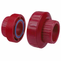 Pipe Union: Polyvinylidene, 1 1/2 in x 1 1/2 in Fitting Pipe Size, Schedule 80, Female Female, Red (MPN 6533 112)