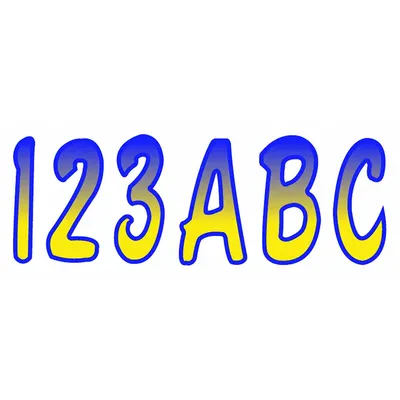 HARDLINE PRODUCTS Letter and Number Label Set: 3 in Character Ht, Indoor/Outdoor, Non-Reflective - Die-Cut Permanent Letters & Numbers