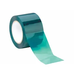 Polyester film tape with silicone adhesive, 2 mil thick, 72 yards long, green. Designed for high-temperature masking applications such as powder coating, plating, and painting processes requiring heat resistance.