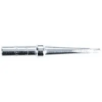 Chisel-shaped soldering tip from the PLATO ET Series. Features a 2 mm width and 43.5 mm length. Designed for use with the PES51 handpiece. Suitable for precision soldering tasks in electronics assembly, rework, and repair