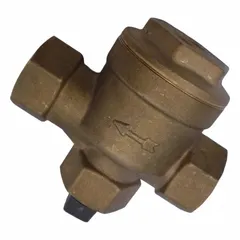 Bronze in-line float and thermostatic steam trap with 3/4 in FNPT connections. Rated for maximum capacity of 5,950 lb/hr, maximum pressure of 250 psig, and maximum temperature of 345°F. Designed for horizontal installation to automatically drain condensate from steam lines while preventing steam loss.