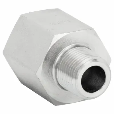 AEROQUIP Hydraulic Hose Adapter: 1/2 in x 1 in Fitting Size, Male x Female, NPTF x NPTF - NPTF-to-NPTF Steel Hydraulic Hose Adapters