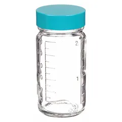 Clear Wide Mouth Round Glass Lab Bottle, 60 mL, 38-400, Colorless, 48-Pack