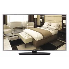 55-inch commercial-grade LED television with 4K resolution (3840 x 2160) and 60 Hz refresh rate. Features a coaxial cable input. Suitable for digital signage, conference rooms, waiting areas, and retail displays.