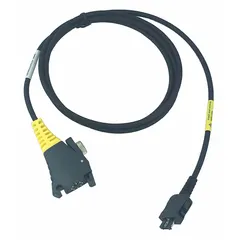 This replacement cable is designed for use with Vocollect headsets in warehouse automation environments. It features an HRS connector and is compatible with the SR20-T device. The cable is black and made of plastic, serving as a direct replacement for worn or damaged original cables.