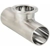 Sanitary Tee Fitting: Short Outlet Tee, 2 1/2 in OD x 2 1/2 in OD x 2 1/2 in OD Size, Clamp/Weld (MPN TE7WWCS6L2.5-PD)
