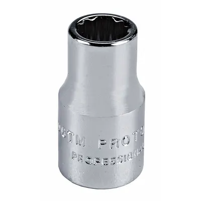 PROTO Socket: Metric, 1/4 in Drive Size, 13 mm Socket Size, 12-Point, Std, Chrome - 1/4" Drive Hand Sockets