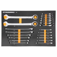This non-reversible ratchet and breaker bar set features a 20-1/4 in overall length and a 5° minimum arc swing, enabling fastening or loosening in confined spaces with minimal movement. Suitable for automotive repair, machinery maintenance, and assembly tasks where a fixed-direction ratcheting action is required.