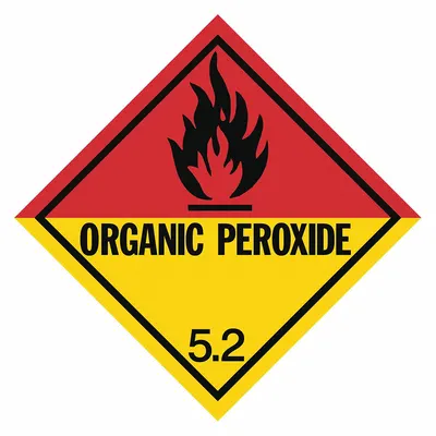 OEM DOT Container Label: Organic Peroxide, 4 in x 4 in, Paper, 100 PK - Class 5: Oxidizing Agents & Organic Peroxides