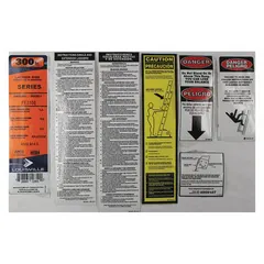 Replacement label kit for Louisville Ladder model FE3114. Used to restore safety and identification labels on compatible ladders in material handling and maintenance environments.
