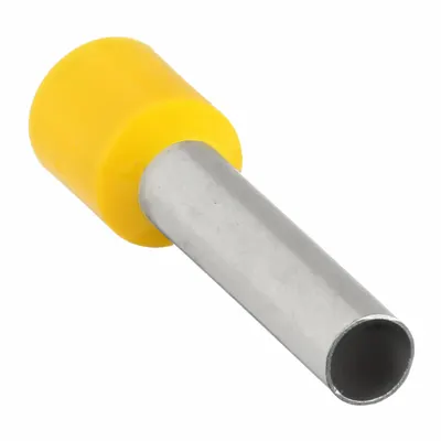 PANDUIT Wire Ferrule: 10 AWG Max Wire Size, Holds 1 Wire, Yellow, Polypropylene - Insulated Ferrules