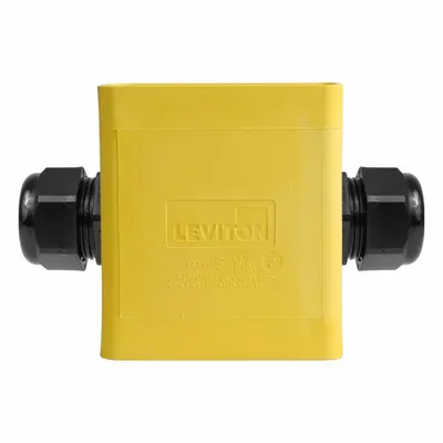 LEVITON Portable Outlet Box: Portable Outlet Box, 1 Gangs, 3R, Yellow - Portable Power Outlet Boxes