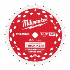 Circular saw blade with 7-1/4 in diameter, 24 teeth, 0.07 in kerf, and 5/8 in arbor. Designed for cutting wet lumber in woodworking and construction applications such as framing, decking, and outdoor projects.