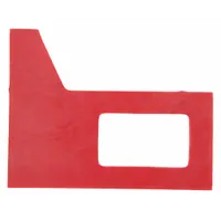 This rubber squeegee gasket is a replacement blade for floor cleaning machines, measuring 3 3/8 inches in overall length and 2 5/8 inches in overall width. It provides sealing and water pickup during scrubbing operations in industrial and commercial facilities