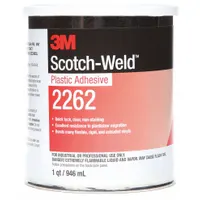 3M 2262 is a clear, water-resistant contact adhesive formulated for bonding plastics to non-porous or porous surfaces. It is also suitable for glass and fiberglass. This brush-on adhesive is used in industrial assembly and repair applications requiring a strong bond