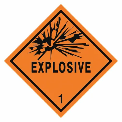 STRANCO Container Label: 1.6 Explosive, 4 in x 4 in, 4 in Label Ht, 4 in Label Wd - Class 1: Explosives