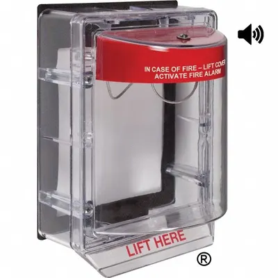 SAFETY TECHNOLOGY INTERNATIONAL STI-1155 Clear Surface Mount Pull Station Guard - Covers for Fire Alarm Pull Stations