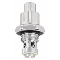 This brass foot pedal with chrome finish is a replacement part for Zurn faucets. It has an overall width of 1-3/8 in and includes a cartridge/washer assembly. Commonly used in commercial or industrial settings such as laboratories, hospitals, and kitchens for hands-free operation