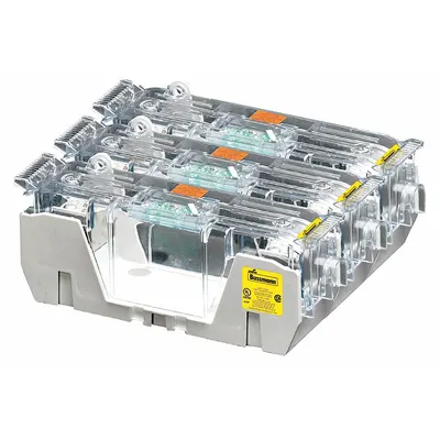 BUSSMANN Fuse Block: Open Block Design, 3 Pole, 250 V AC, Box Lug - Fuse Blocks for UL Class H & K Fuses