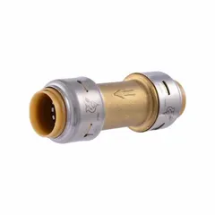 Brass inline swing check valve with 2-way, inline valve body and 1/2 in pipe size. Features a 301 Stainless Steel disc and EPDM seals for backflow prevention in water systems. Temperature range 32°F to 200°F.