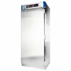 This BLICKMAN freestanding warming cabinet features a digital screen and a steel door. With overall dimensions of 26 5/8 inches deep by 30 inches wide, it is suitable for holding food or materials at controlled temperatures in commercial kitchens, healthcare facilities, and industrial settings.