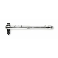 Offset multi-bit screwdriver with two tips: 1/4 in slotted and #2 Phillips. Overall length of 4 in. Designed for turning screws in tight or recessed spaces where a straight driver cannot fit.