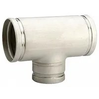 This grooved pipe tee is used to branch a pipeline in grooved piping systems. It is made from A536 65-45-12 stainless steel with an EPDM gasket, and is rated for a maximum operating pressure of 300 psi. The fitting is cULus Listed and suitable for applications such as fire protection, HVAC, and process piping