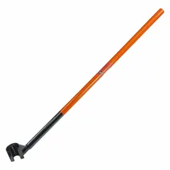 This manual rebar hickey is used for bending rebar to a 180° angle in concrete reinforcement and construction applications. It accommodates rebar up to 3/4 inch in diameter and features a standard end configuration. The tool is constructed from steel.