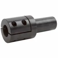 Steel step-down shaft adapter with 1 1/2 in input bore diameter and 2 1/4 in input bore depth. Used to reduce shaft sizes in mechanical power transmission systems, connecting larger input shafts to smaller output shafts in industrial machinery, conveyors, and pumps