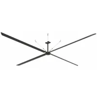 Industrial HVLS ceiling fan with 24 ft blade diameter delivering 197,067 cfm airflow. Single-phase 240V AC, 6.5 A, variable speed control. Suitable for large spaces such as warehouses, manufacturing plants, and distribution centers requiring efficient air circulation